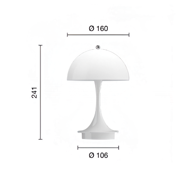 Технические данные и чертежи Настольная лампа модель Panthella от фабрики Louis Poulsen